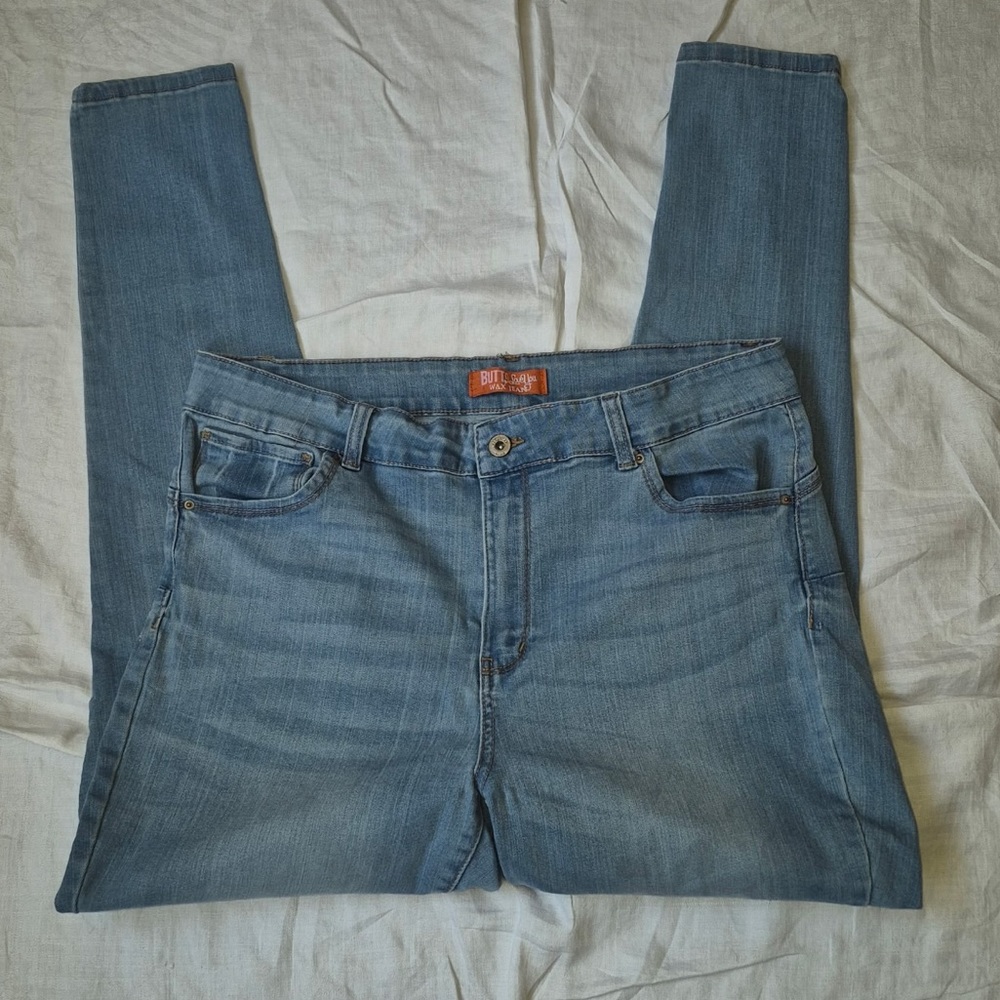 Wax Jeans Butt I Love You Skinny Jeans Size 18 GUC Light Wash NLA
